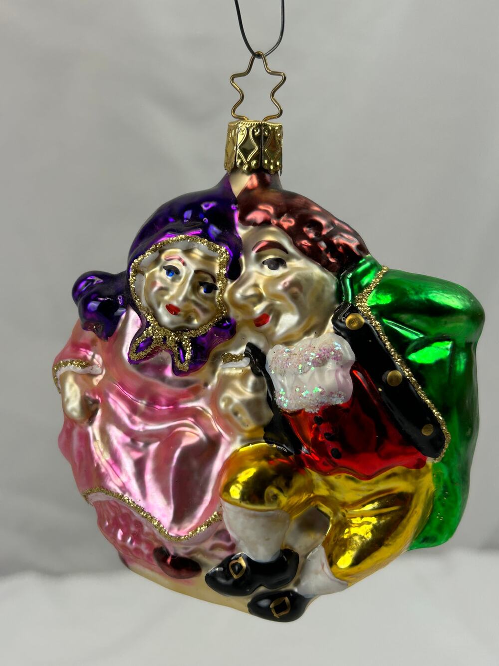 Inge-Glas Mr & Mrs Fezziwig A Christmas Carol Glass Ornament Germany 5"